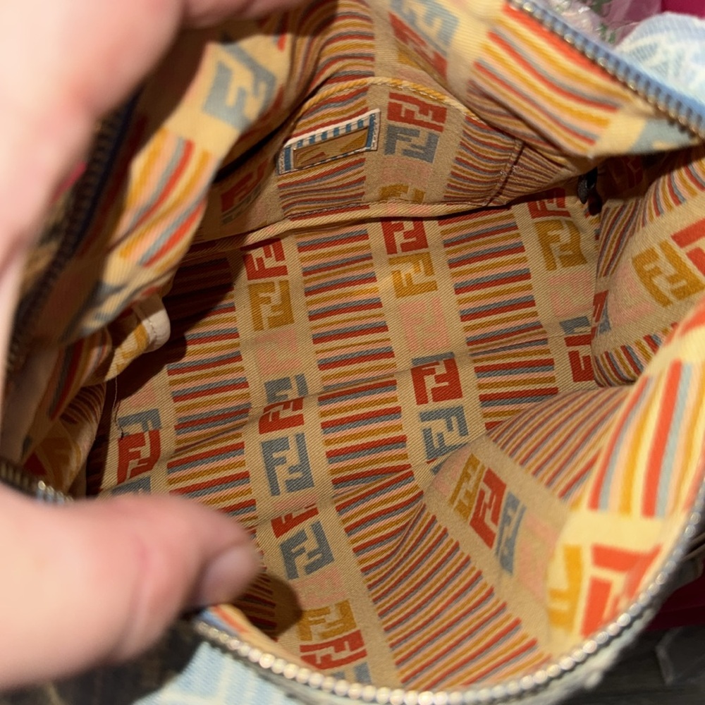 Fendi distressed denim Boston speedy satchel purse - Picture 11 of 16